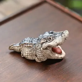 Boutique ruční dekorace krokodýl na čajový obřad | orientální dekorace - 1ks Velká ústa
