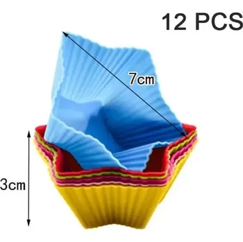 Nádoba na pečení Silikonová forma na muffiny a dorty | pečicí forma | kuchyňské potřeby - 12KS hvězda