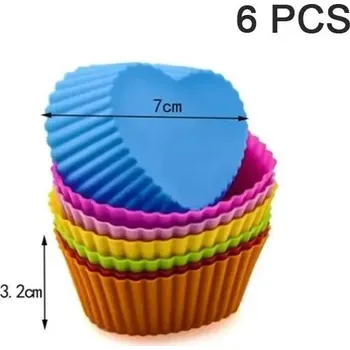 Forma na pečení Silikonová forma na muffiny a dort | pečicí forma - 6KS srdce