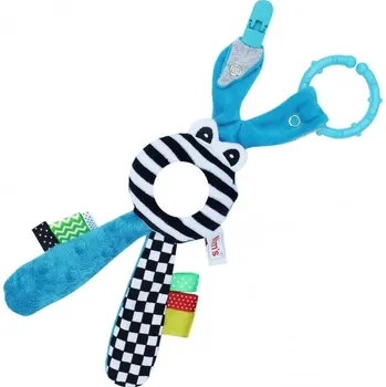 Edukační hračka Hencz s chrastítkem - Zajíček - zrcátko -modrý