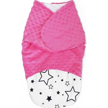 Zavinovačka Baby Nellys Zavinovačka, spacáček s minky, 0-6m - Hvězdy a hvězdičky, minky růžová