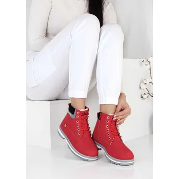 Dámská zimní obuv Vebone Červené farmářky RS801-4R Velikost: 38