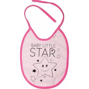 Bryndák Nepromokavý bryndáček Baby Nellys velký Baby Little Star, 24 x 23 cm - růžová