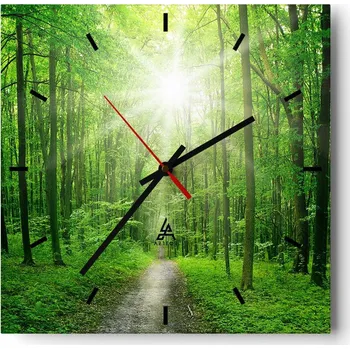 Hodiny Velké nástěnné hodiny 40x40 Krajina Skleněné hodiny Tiché