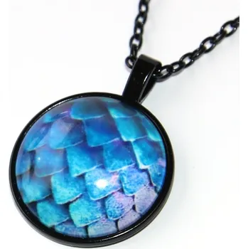Řetízek Řetízek Fashion Jewerly - Amulet Dračí šupiny, Modrý drak, Ochrana a bezpečí, Love Dragons 3190