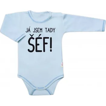 Body dlouhý rukáv s vtipným textem Baby Nellys, Já jsem tady ŠÉF!, vel. 80