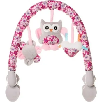 plyšák Plyšový oblouk s hračkami Sova, růžová