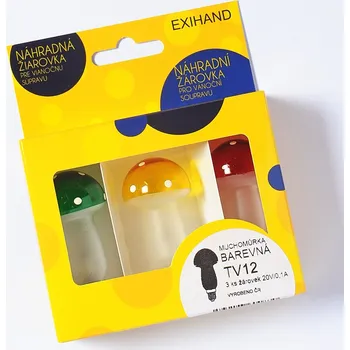Žárovka Exihand Náhradní barevné žárovky MUCHOMŮRKA blistr 3 ks
