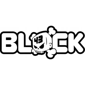 Samolepicí dekorace na vozidlo SAMOLEPKA na auto LEBKA SKULL BLOCK 17x44 cm