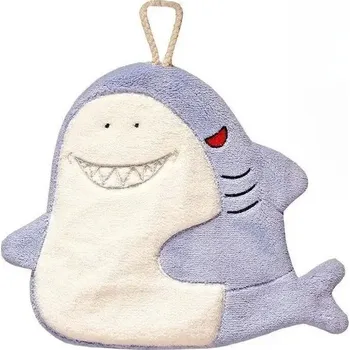 Froté dětský ručník s kapucí roztomilý žralok | dětský ručník | froté osuška - nebesky modrá