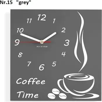 Hodiny Kuchyňské nástěnné hodiny Coffee Time Šedá