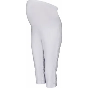 Be MaaMaa Těhotenské 3/4 kalhoty s elastickým pásem - bílé, vel. XXL