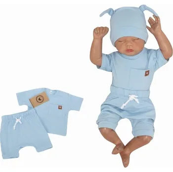 Z&Z 2-dílná sada tričko kr. rukáv, kraťásky s provázkem - modrá, vel. 86