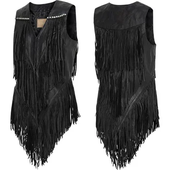 Dámská vesta Stars & Stripes Vesta kožená Dana Stars & Stripes, dámská, černá S