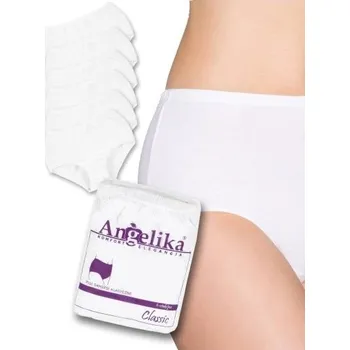 Kalhotky Bavlněné kalhotky Angelika s vysokým pasem, 6ks v balení, bílé, vel. 3XL