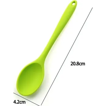 Silikonová míchací lžíce s dlouhou rukojetí | Kuchyňské náčiní | Pomůcka na vaření - 1PC Zelená