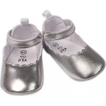 Capáčky Kojenecké capáčky, balerínky YO! na suchý zip, stříbrné