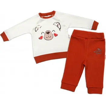 Kojenecké oblečení Baby Nellys Kojenecká tepláková souprava Teddy, dvojí zap.u krku - smetanová, vel. 74
