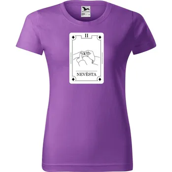 Dámské tričko DOBRÝ TRIKO Dámské tričko s potiskem Nevěsta tarot Barva: Fialová, Velikost: M