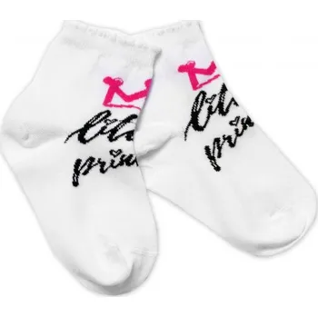 Bavlněné ponožky Little princess - bílé, vel. 104/116