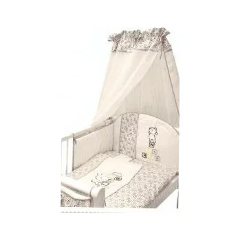 Povlečení Ty i My Mantinel s povlečením Medvídek kostička - šedý, 135x100