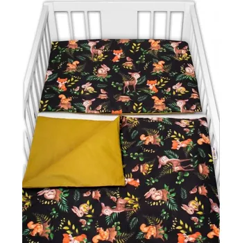 Povlečení Baby Nellys 2-dílné bavlněné povlečení - Baby Friends, černá/zelená, 135x100 cm