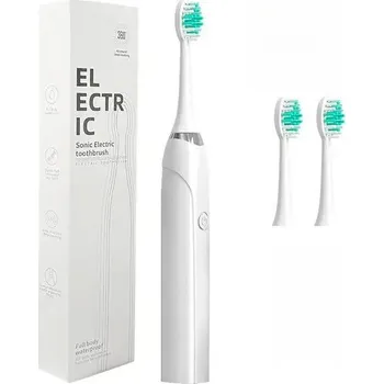 Zubní kartáček 3dílný sonický zubní kartáček pro dospělé | elektrický kartáček | zubní irigátor 1+3 ks - BÍLÝ