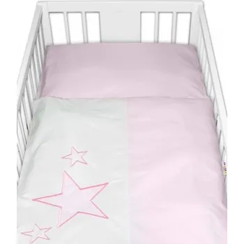 Povlečení Baby Nellys Povlečení do postýlky Baby Stars - růžové, vel. 135x100 cm