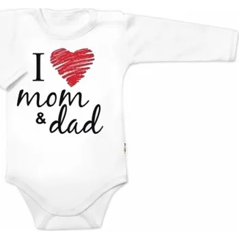 Body dlouhý rukáv Baby Nellys, I love mom & dad, vel. 80, unisex