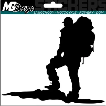 Samolepicí dekorace na vozidlo NÁLEPKA na auto TURISTA CESTOVATEL VÝLET 13x15