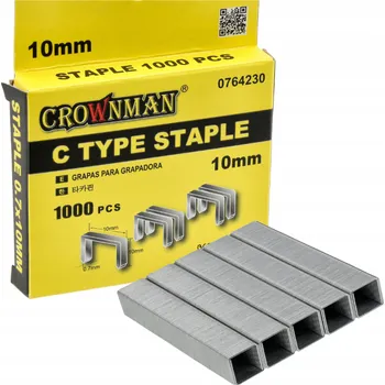 Spona do sešívačky CROWNMAN Sponky pro ruční sešívačky 1000KS TYP C 07x10mm CM-0764230