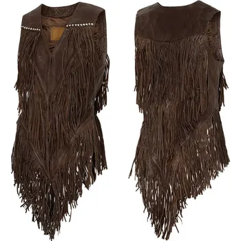 Dámská vesta Stars & Stripes Vesta kožená Dana Stars & Stripes, dámská, hnědá XL