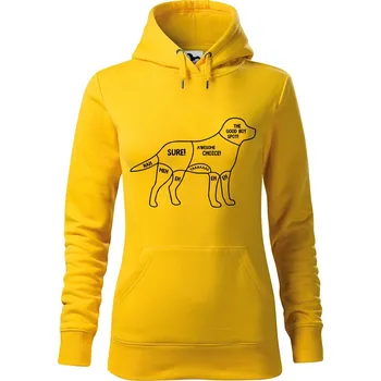 Dámská mikina DOBRÝ TRIKO Dámská mikina s potiskem Kde drbat psa Velikost dámské mikiny: S, Barva: Žlutá