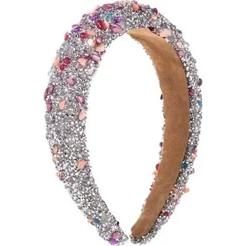 Čelenka Luxusní čelenka s barevnými krystaly | módní doplněk do vlasů, čelenka do vlasů - stříbro