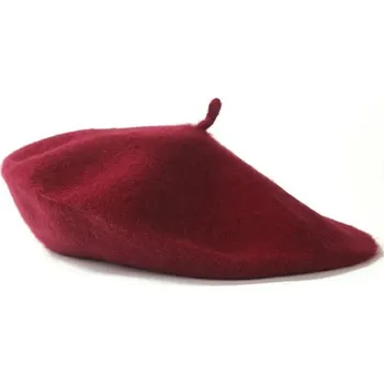 Čepice Elegantní dámský baret z teplé vlny - Vínová