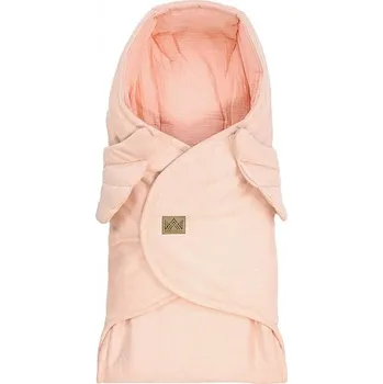 Dětská deka Zavinovací deka s kapucí Little Elite, 100 x 115 cm, Andělská křídla - růžová