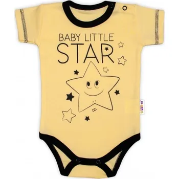 Body krátký rukáv Baby Nellys, Baby Little Star - žluté, vel. 68