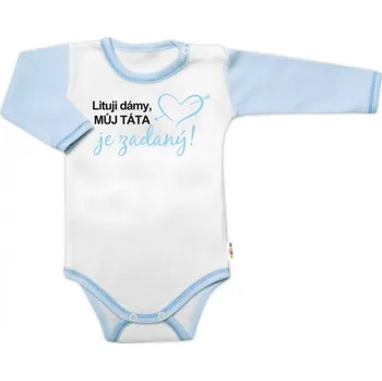 Body dl. rukáv s vtip. textem Baby Nellys, Lituji dámy, můj táta je zadaný, vel. 86
