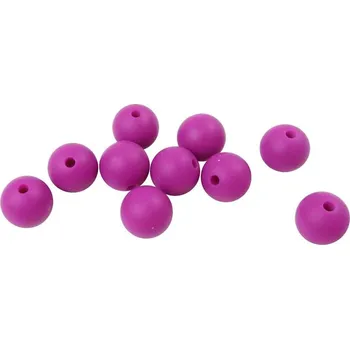 Dětské navlékací korálky Natana silikonové korálky fialově růžová 9 mm 10 kusů