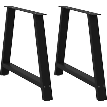 vidaXL Nohy k jídelnímu stolu ve tvaru A, 2 ks, černé, 90 x (72-73) cm, ocel