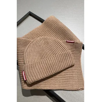 Čepice Set DSQUARED2 KNM006501 béžový Velikost: UNI