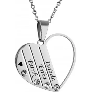 Přívěsek Přívěsek s řetízkem Srdce Family se Swarovski krystaly