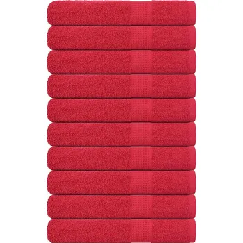 vidaXL Saunové osušky FROGN 10 ks červené 80x200 cm 360 g/m²