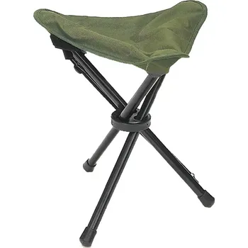 kempingová židle Skládací židle Trojnožka - Olivová (Lehká a pohodlná skládací židle s alu-konstrukcí.)