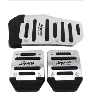 Pedál na kolo Hliníkové protiskluzové pedály | pedály do auta, sada pedálů 3 ks - stříbro