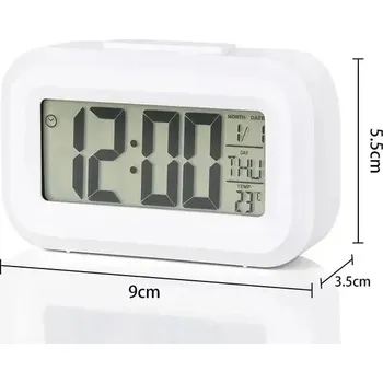 Budík Led budík digitální | elektronický budík podsvícené hodiny - 1ks Bílá