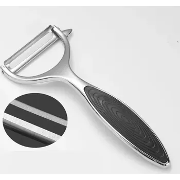 Kuchyňská škrabka Nerezová multifunkční škrabka na brambory a zeleninu | kuchyňské doplňky, škrabka na ovoce - 1ks černý A