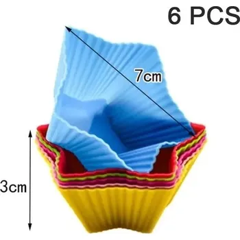 Forma na pečení Silikonová forma na muffiny a dorty | pečicí forma | kuchyňské potřeby - 6KS hvězda
