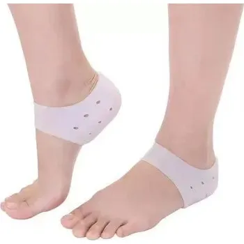 Kosmetika na nohy Silikonové gelové ponožky na paty - Bílá