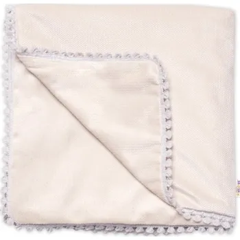 Dětská deka Dětská deka Velvet - oboustranná s ozdobným lemováním, Baby Nellys 100 x 75 cm, béžová